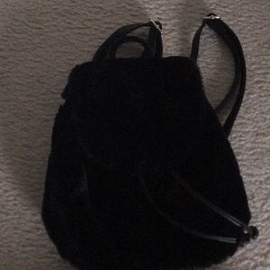 Plush faux fur backpack